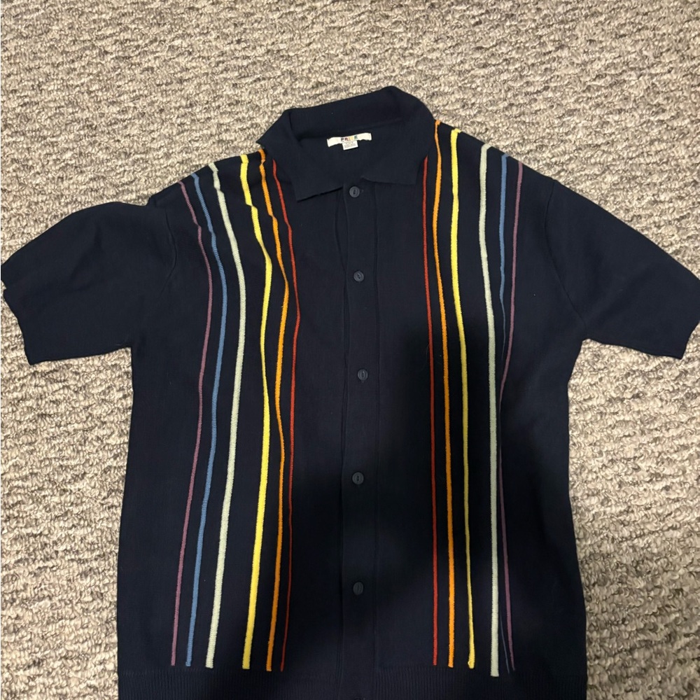 American Eagle Outfitters Men's Multicolor Striped Button Down Shirt